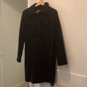 Kenneth Cole Black Wool-Blend Coat